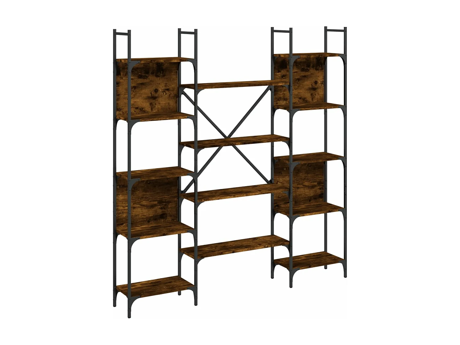 Bibliothèque chêne fumé 155,5x24x166,5 cm bois d'ingénierie