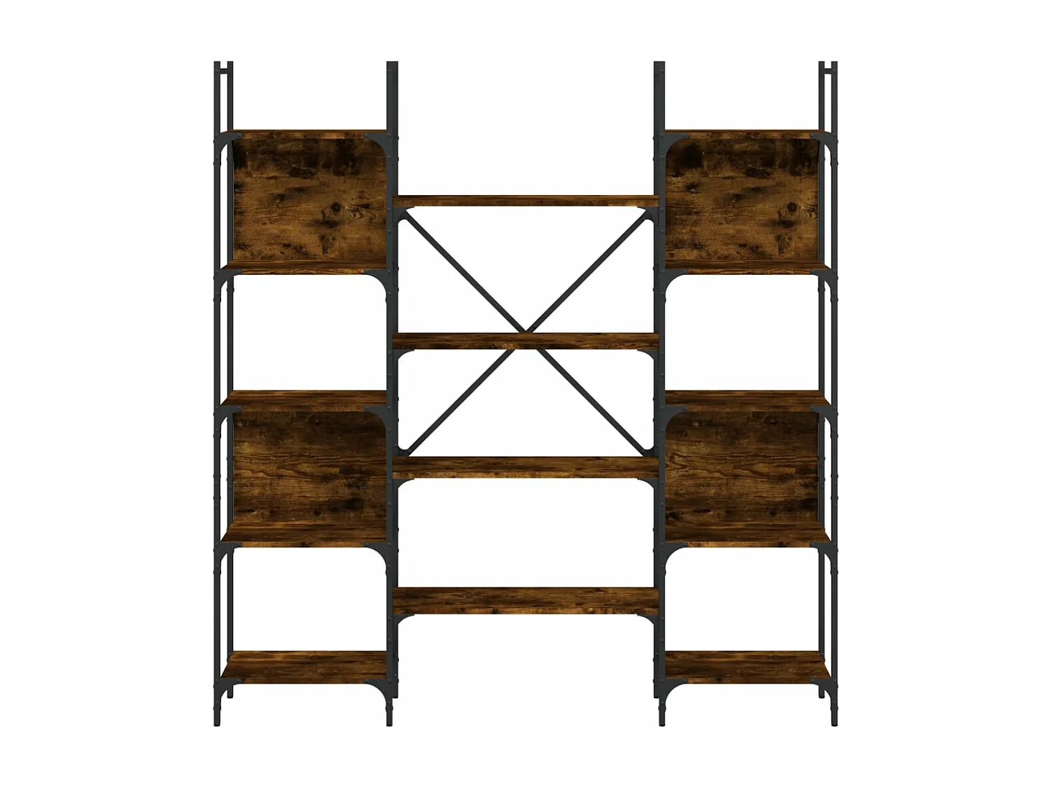 Bibliothèque chêne fumé 155,5x24x166,5 cm bois d'ingénierie