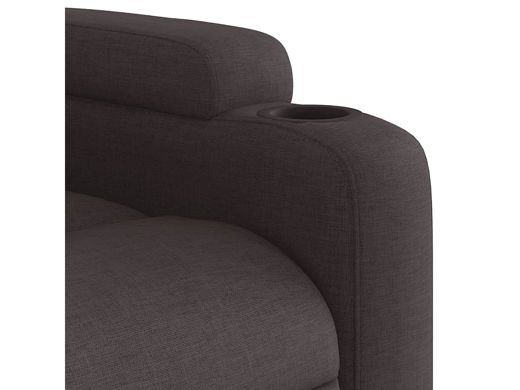 Sillón eléctrico reclinable elevable de tela marrón oscuro