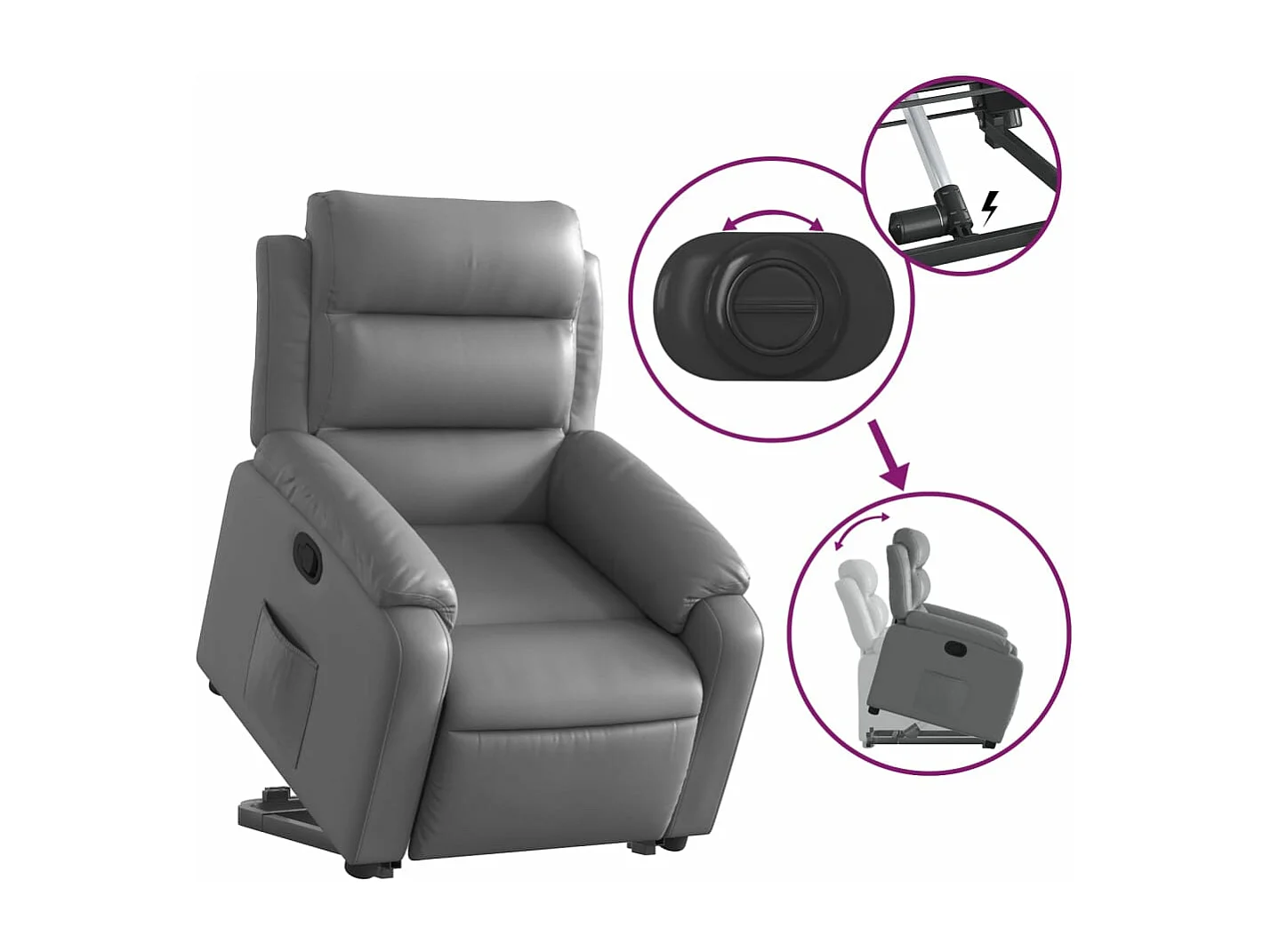 Fauteuil inclinable Gris Similicuir