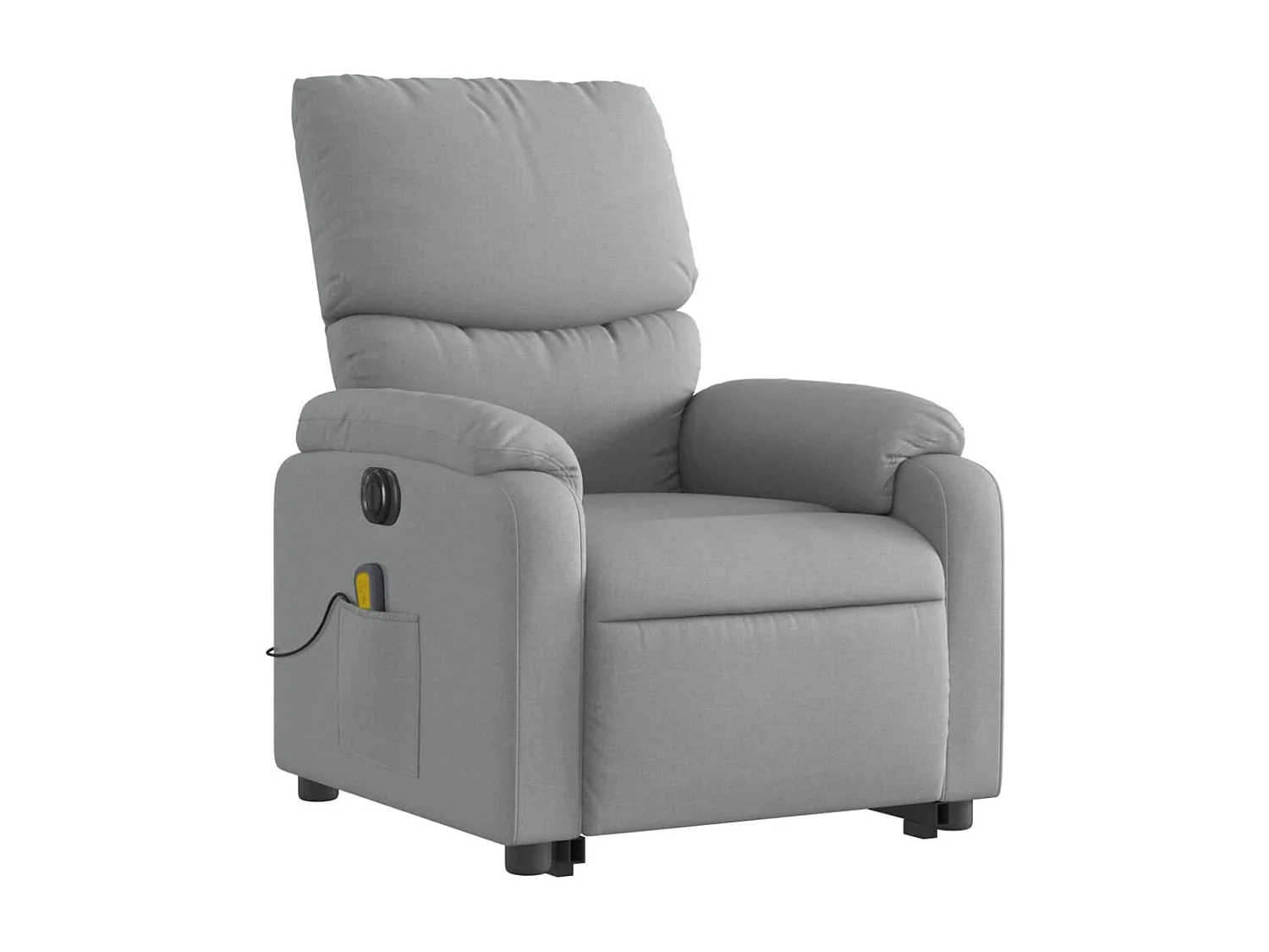 Fauteuil inclinable de massage électrique Gris clair Tissu