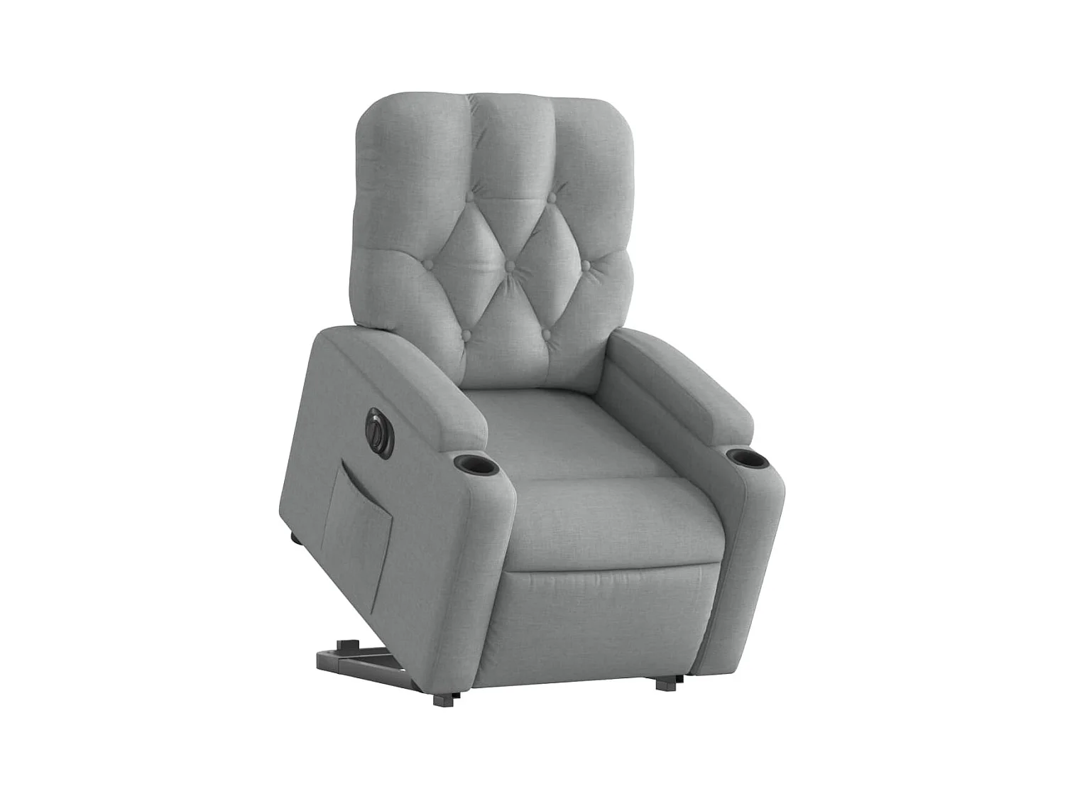 Fauteuil inclinable électrique gris clair tissu