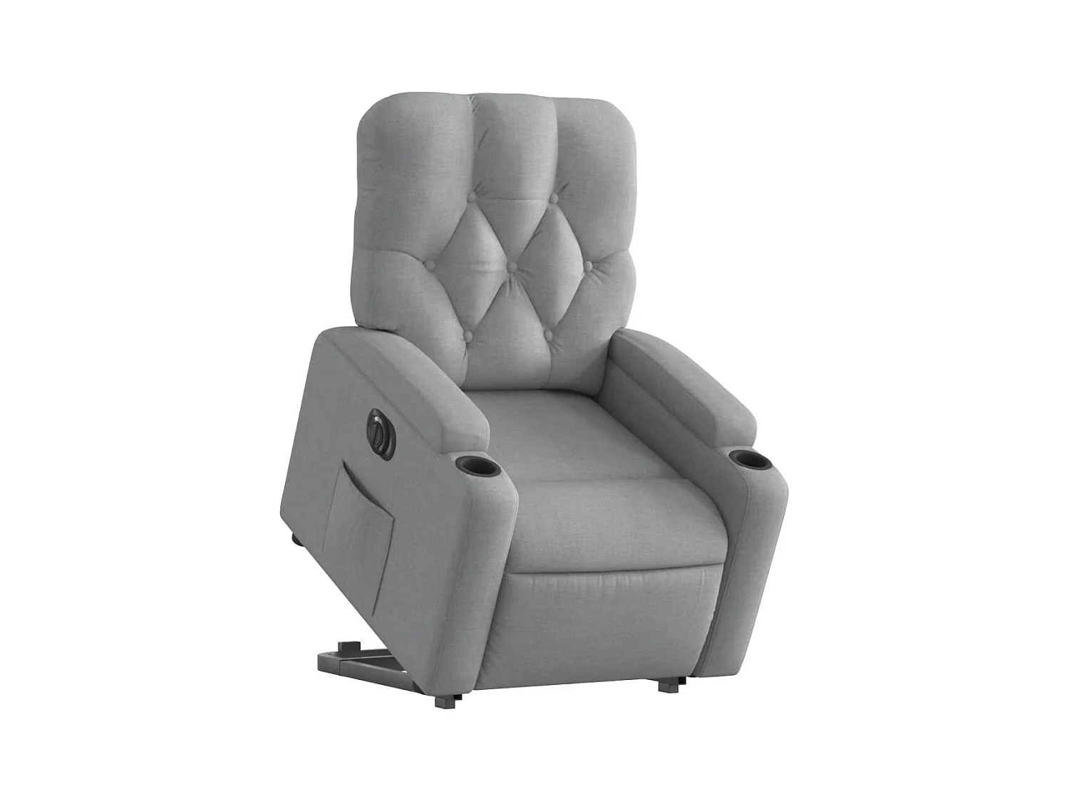 Fauteuil inclinable électrique gris clair tissu