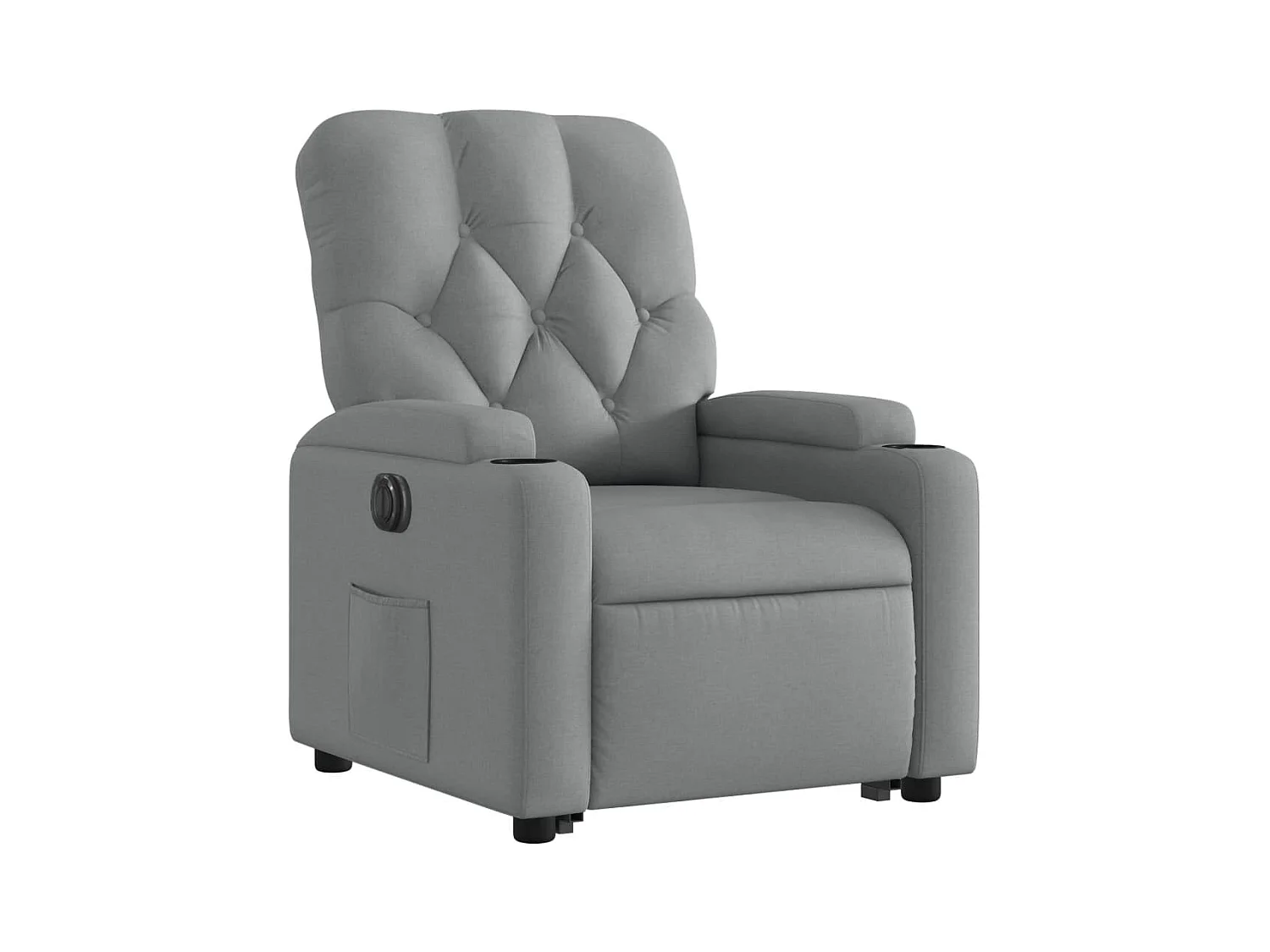 Fauteuil inclinable électrique gris clair tissu