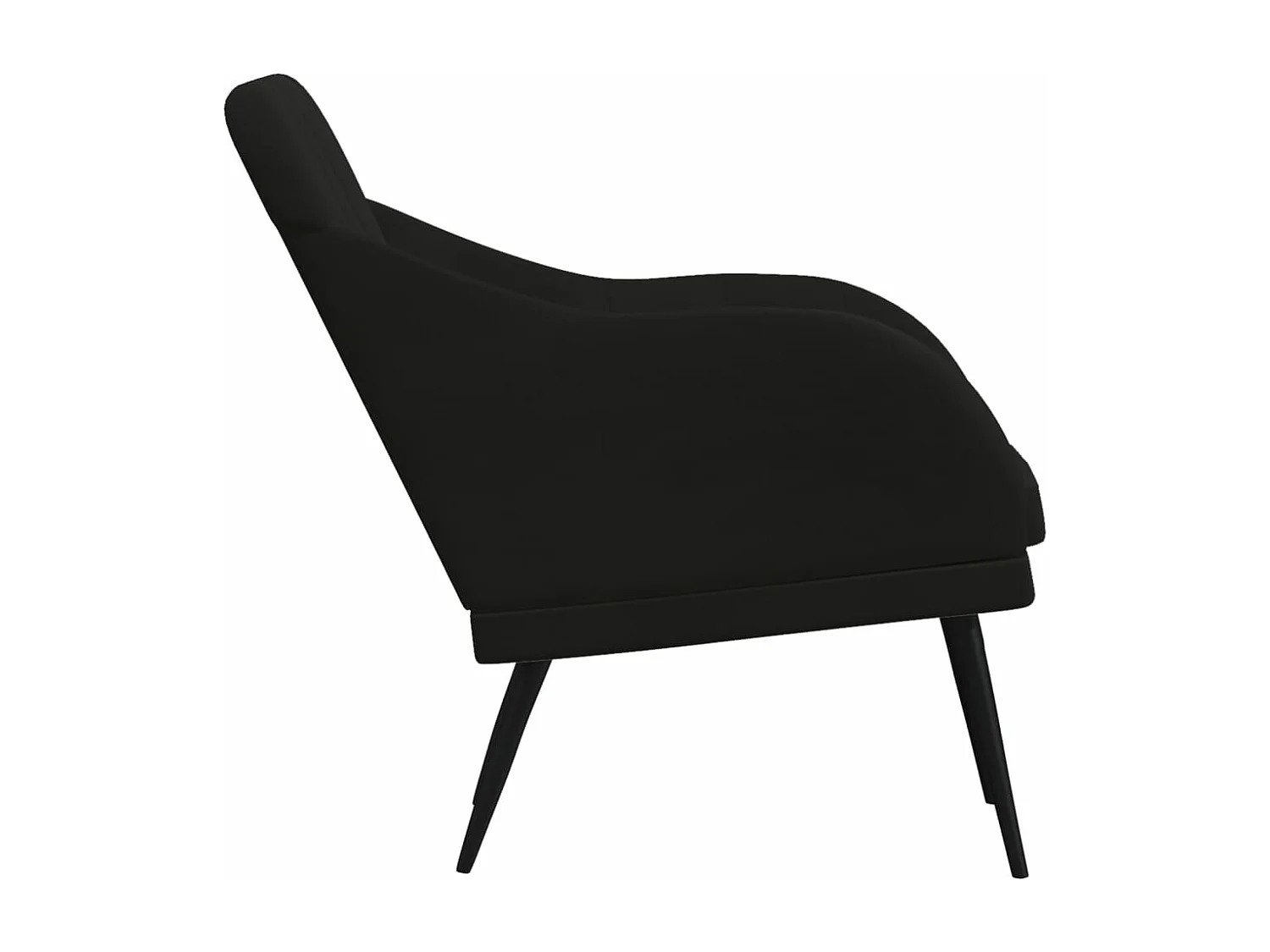 Poltrona Nera 63x76x80 cm Velluto