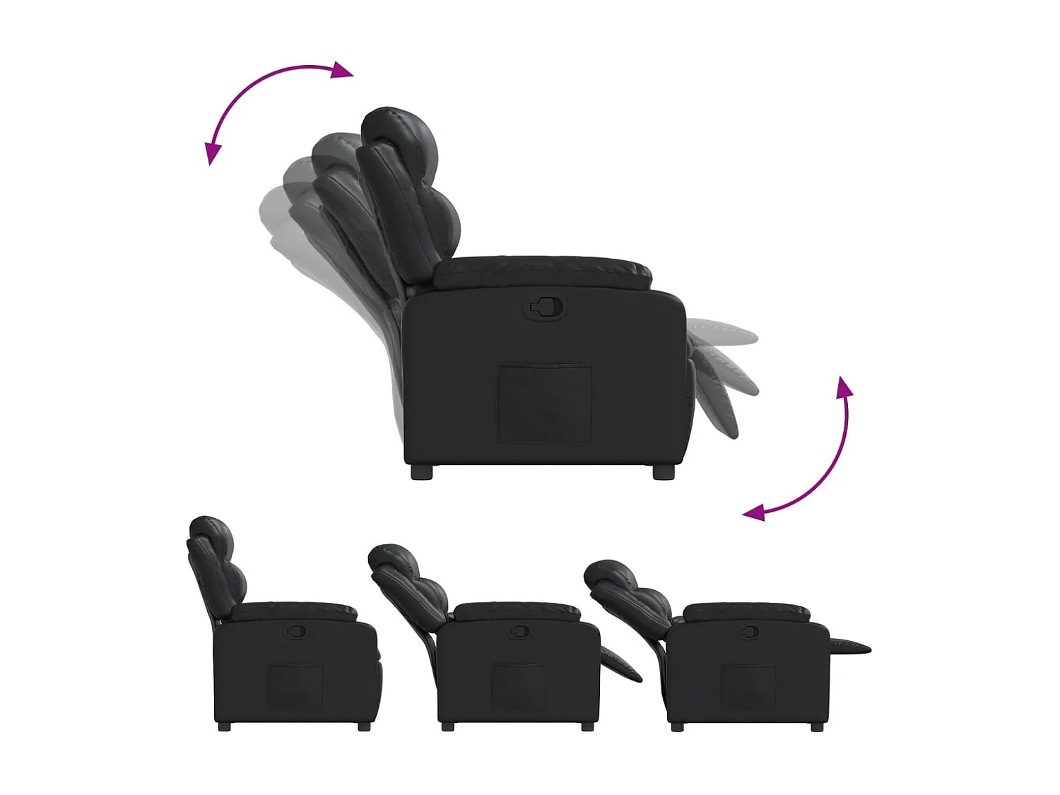 Fauteuil inclinable Noir Similicuir