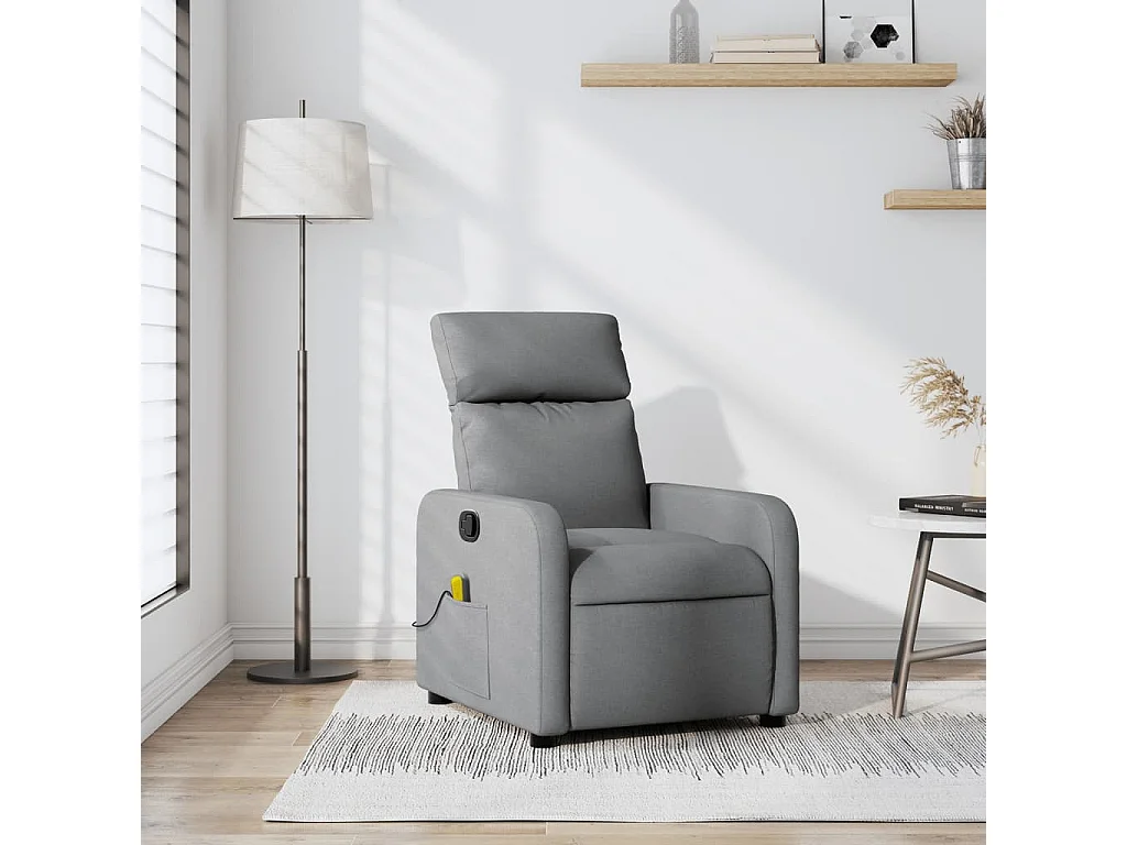 Fauteuil de massage inclinable Gris clair Tissu