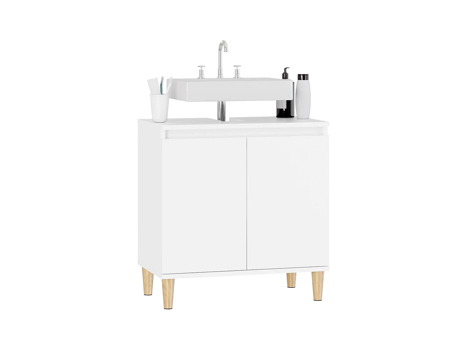 Meuble d'évier blanc 58x33x60 cm bois d'ingénierie