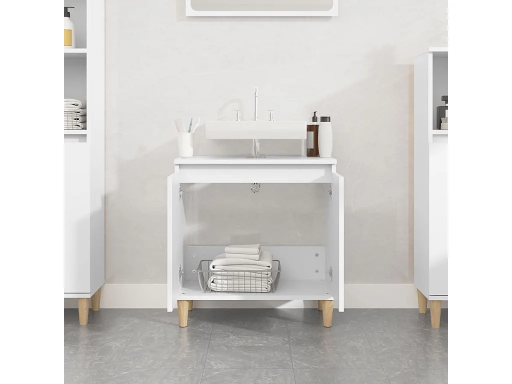 Meuble d'évier blanc 58x33x60 cm bois d'ingénierie