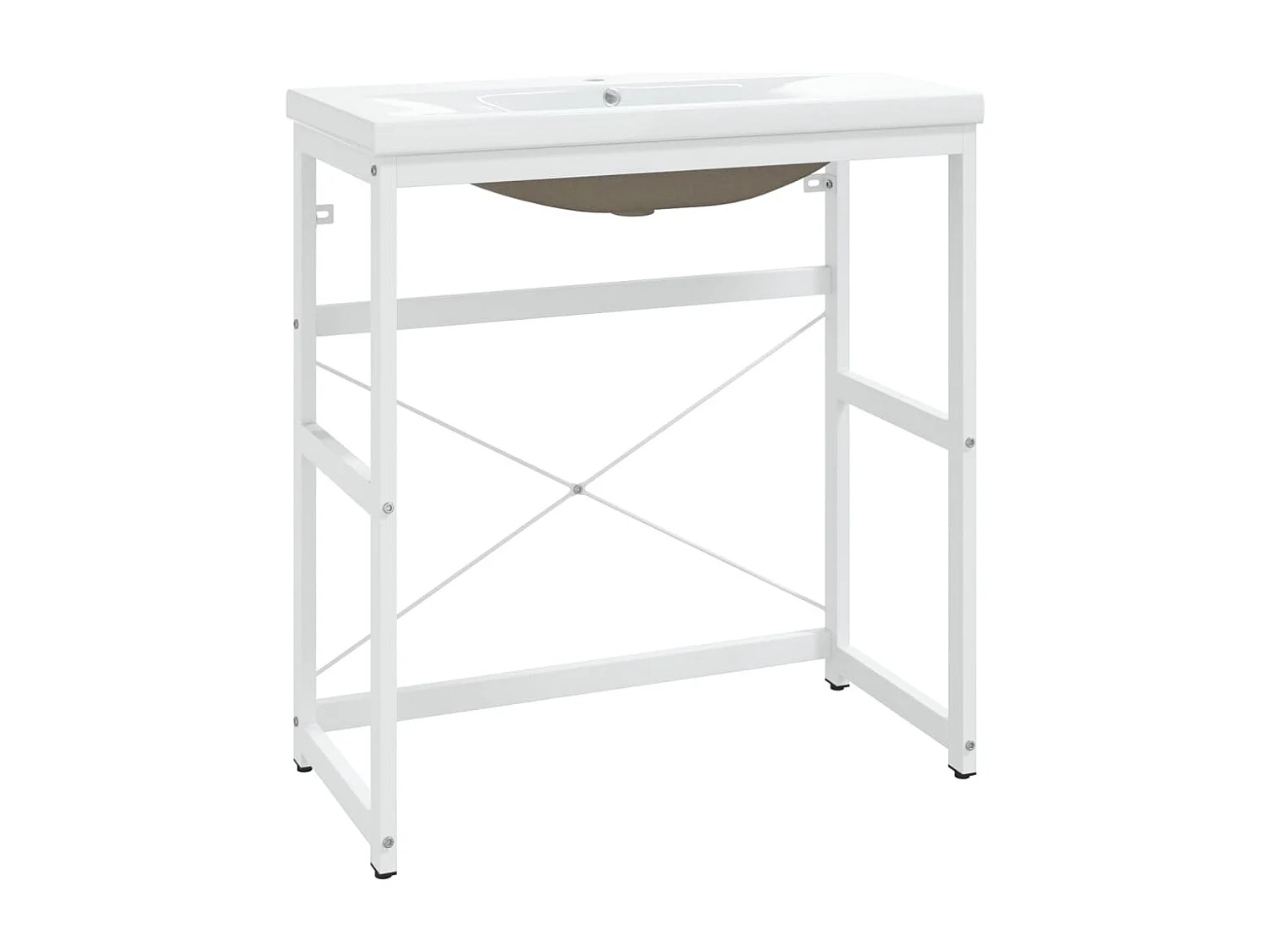 Cadre de lavabo de salle de bain vasque à encastrer Blanc Fer