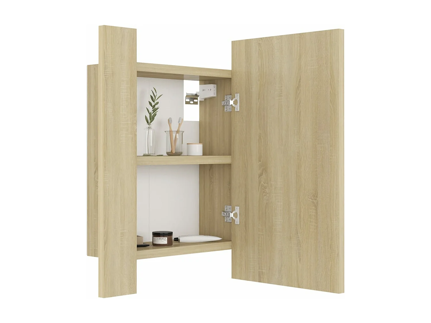 Armoire à miroir LED de bain Chêne sonoma 40x12x45 cm Acrylique