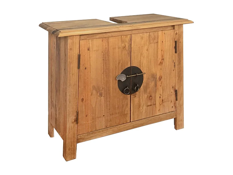 Meuble-lavabo de salle de bains pin massif 70x32x63 cm