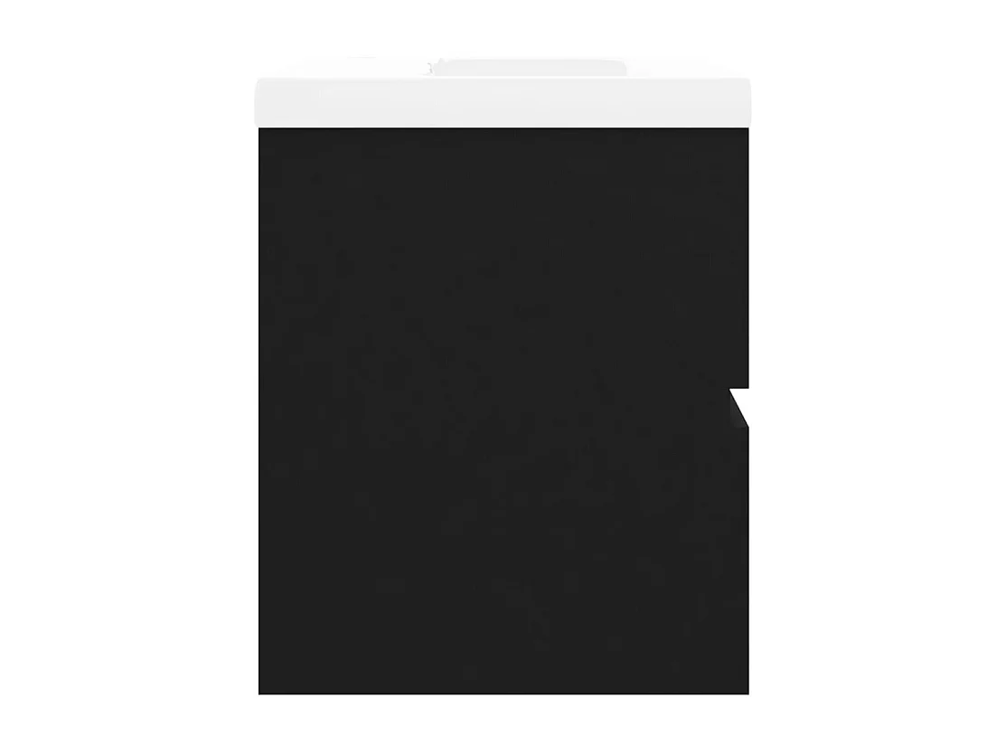 Mobile con Lavabo Integrato Nero in Legno Multistrato