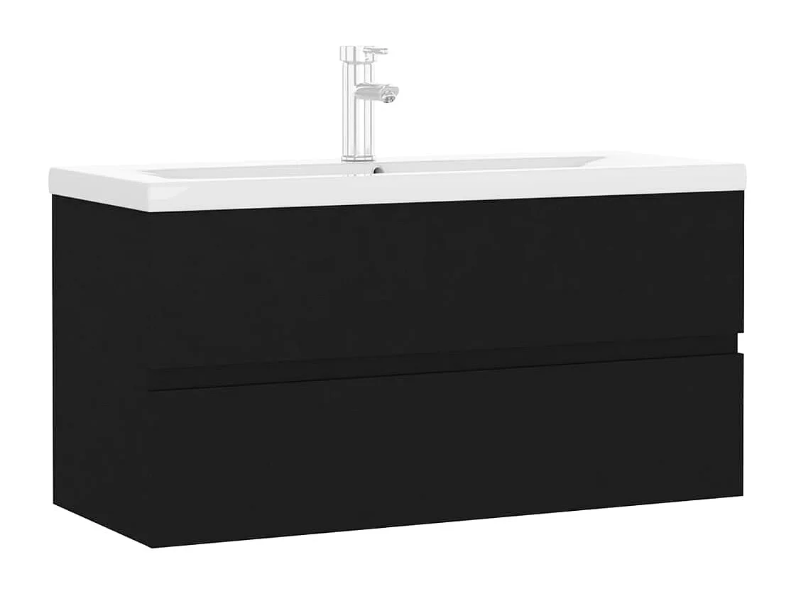 Mueble con lavabo madera de ingeniería negro