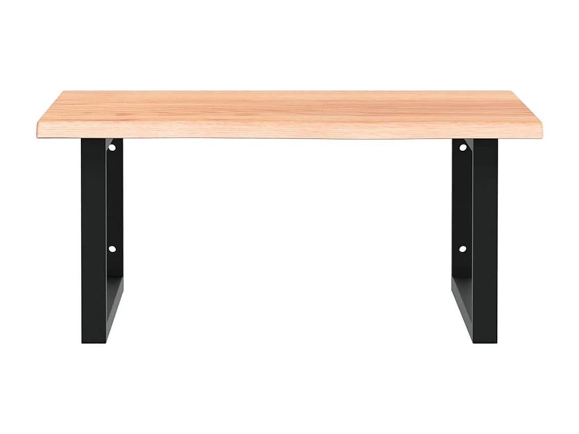 Waschtischplatte mit Halterung Stahl und Massivholz Eiche