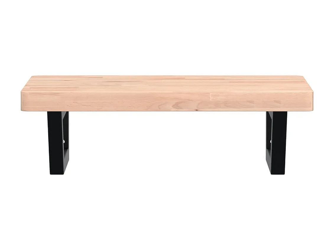 Estante de lavabo de pared de acero y madera maciza de haya