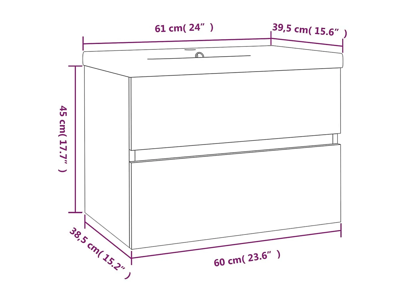 Mobile Bagno e Lavabo Integrato Grigio Sonoma Legno Multistrato