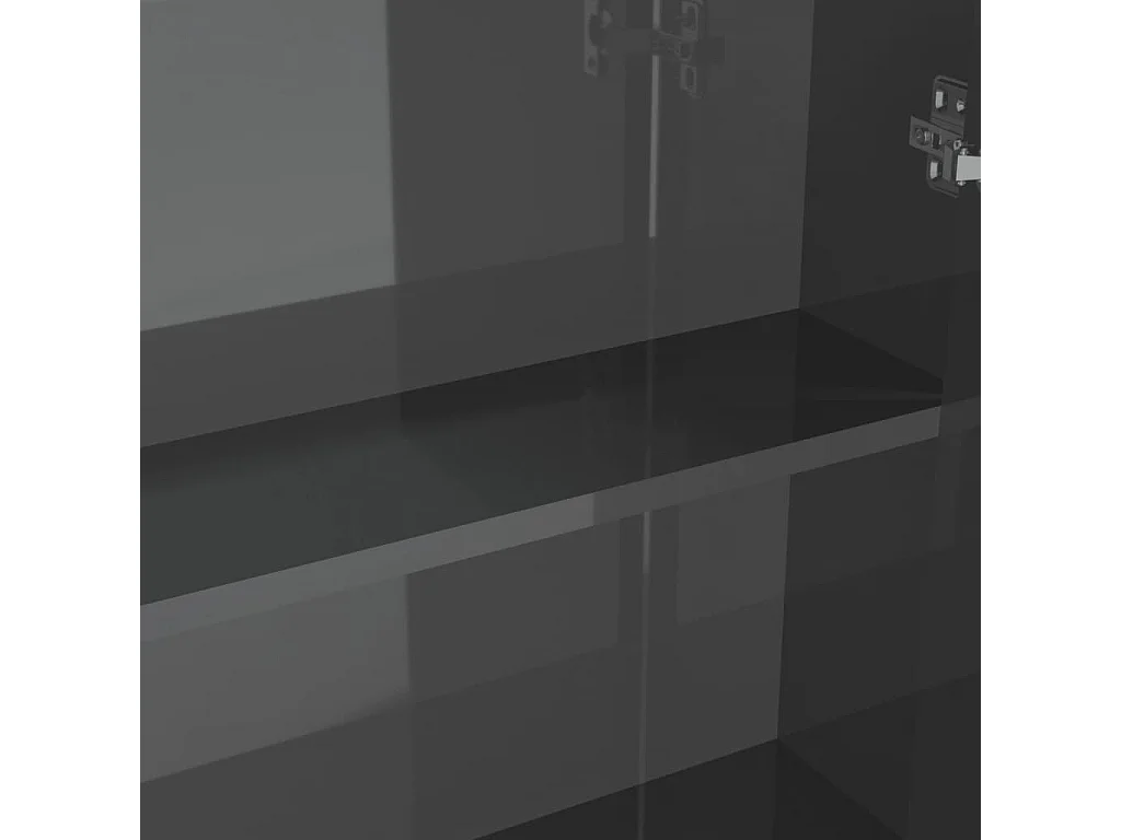 Armadietto a Specchio per Bagno 60x15x75 cm MDF Grigio Lucido