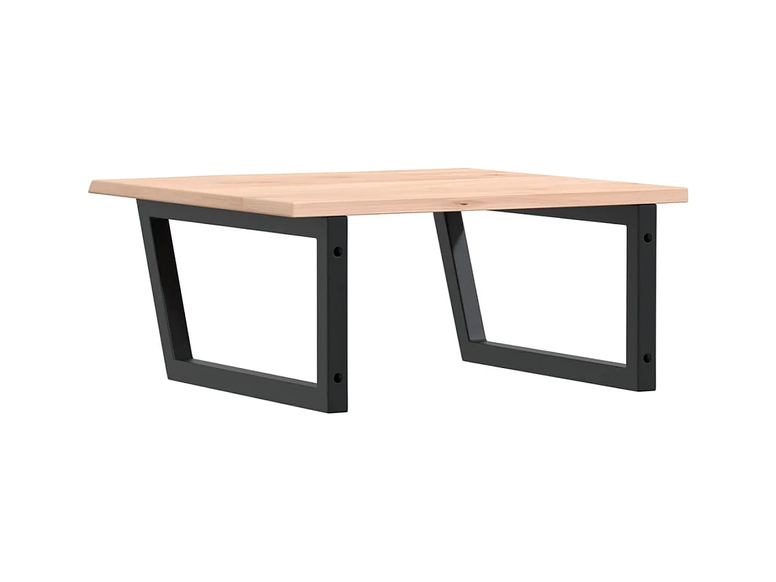 Étagère de vasque murale acier et bois de chêne massif