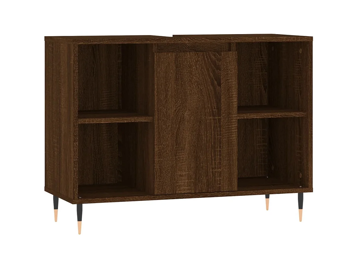Armoire salle de bain chêne marron 80x33x60cm bois d'ingénierie