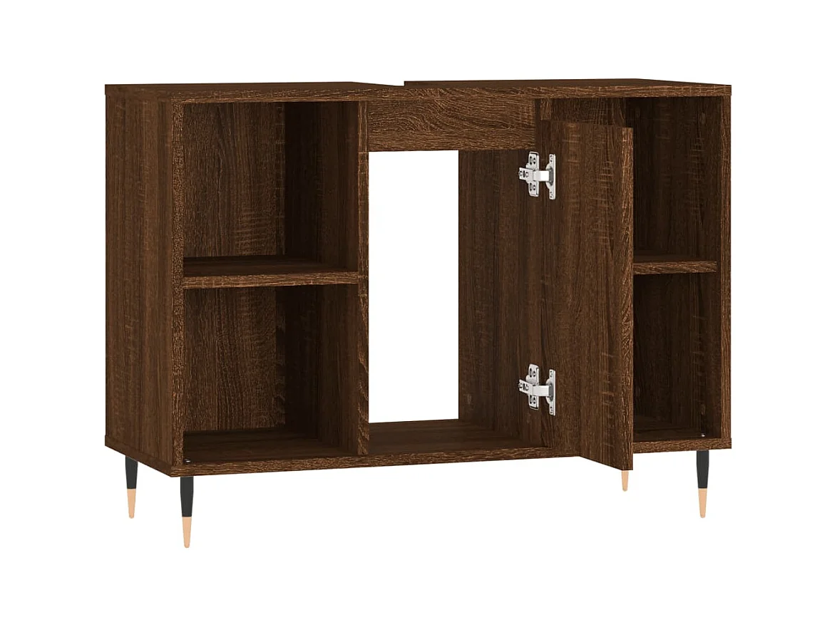 Armoire salle de bain chêne marron 80x33x60cm bois d'ingénierie