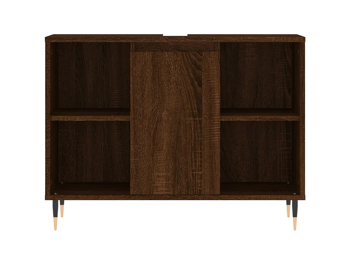 Armoire salle de bain chêne marron 80x33x60cm bois d'ingénierie