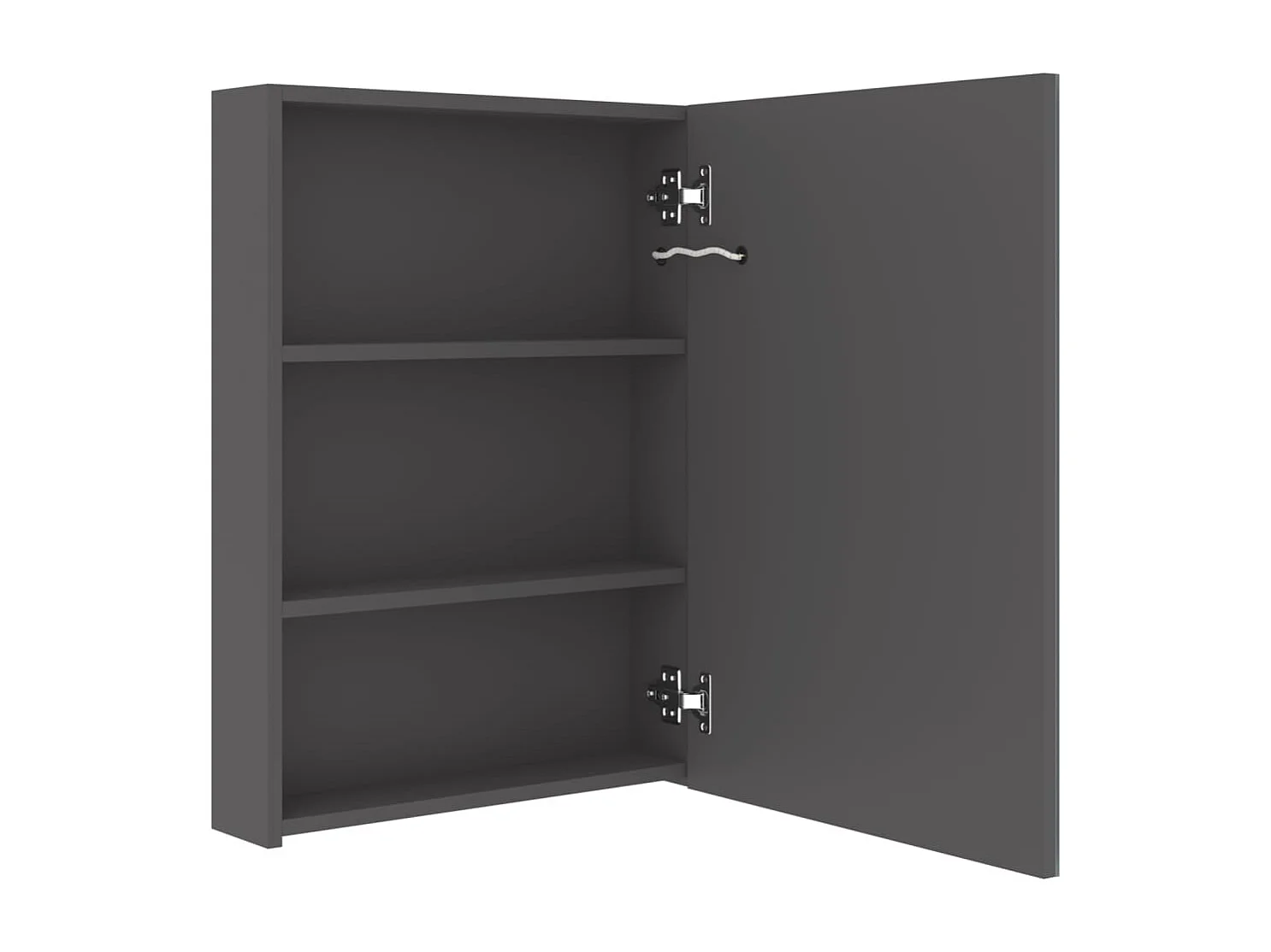 Armario de baño con espejo y LED gris 50x13x70 cm