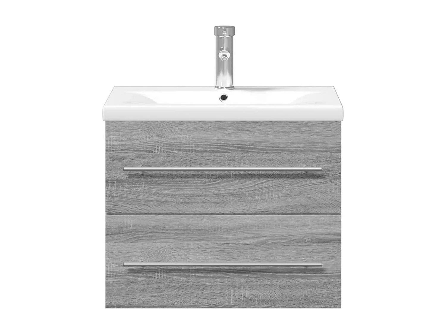 Armoire lavabo de salle de bain avec bassin intégré sonoma gris