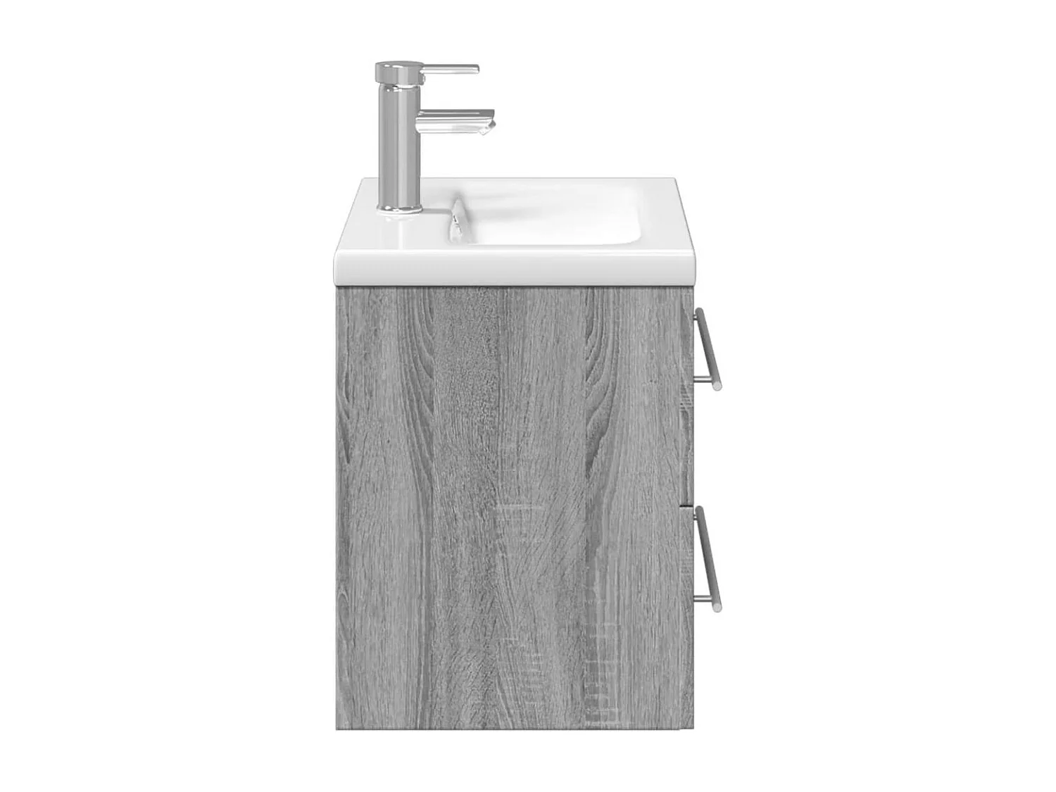 Armoire lavabo de salle de bain avec bassin intégré sonoma gris