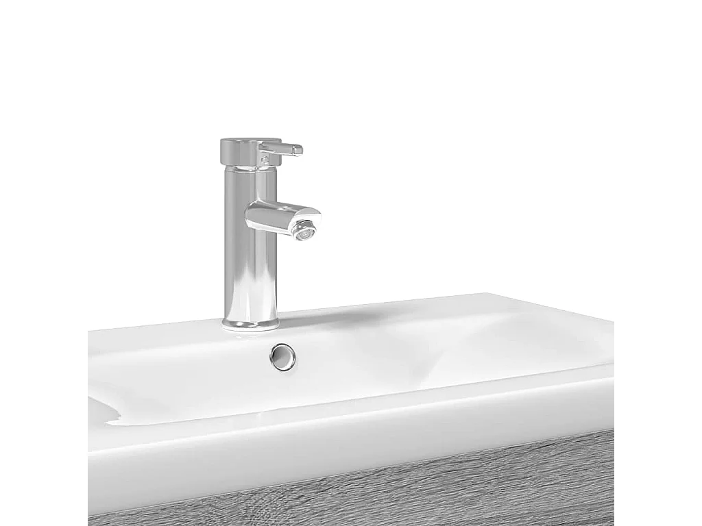 Armoire lavabo de salle de bain avec bassin intégré sonoma gris