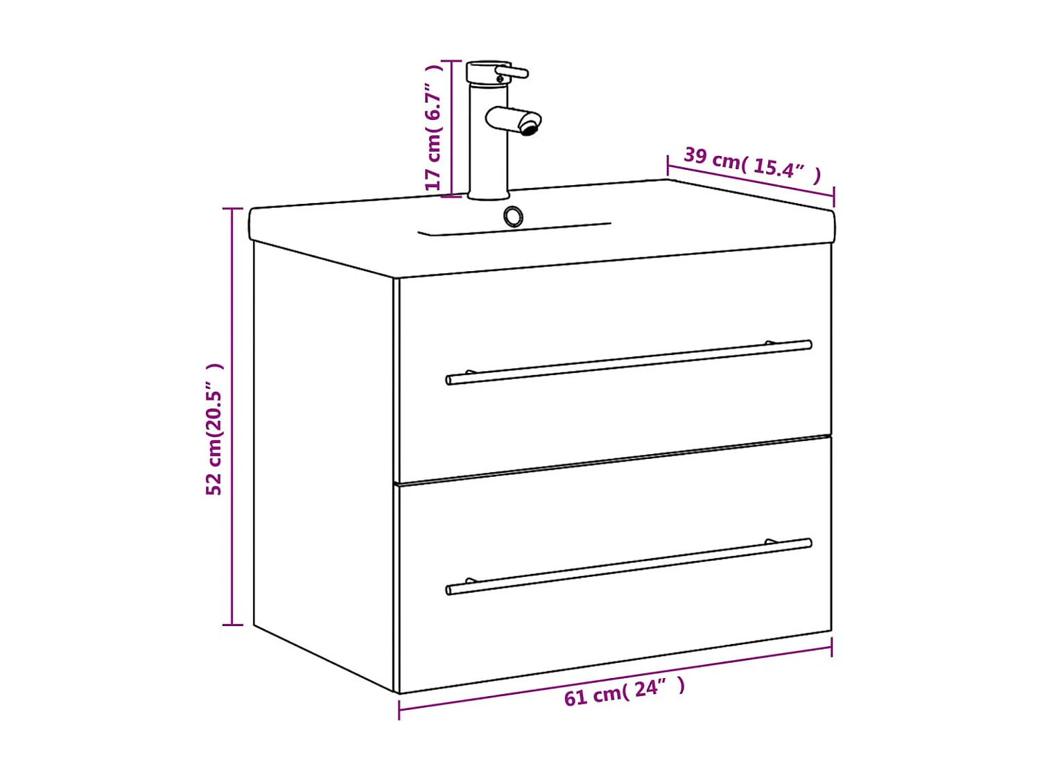 Armoire lavabo de salle de bain avec bassin intégré sonoma gris