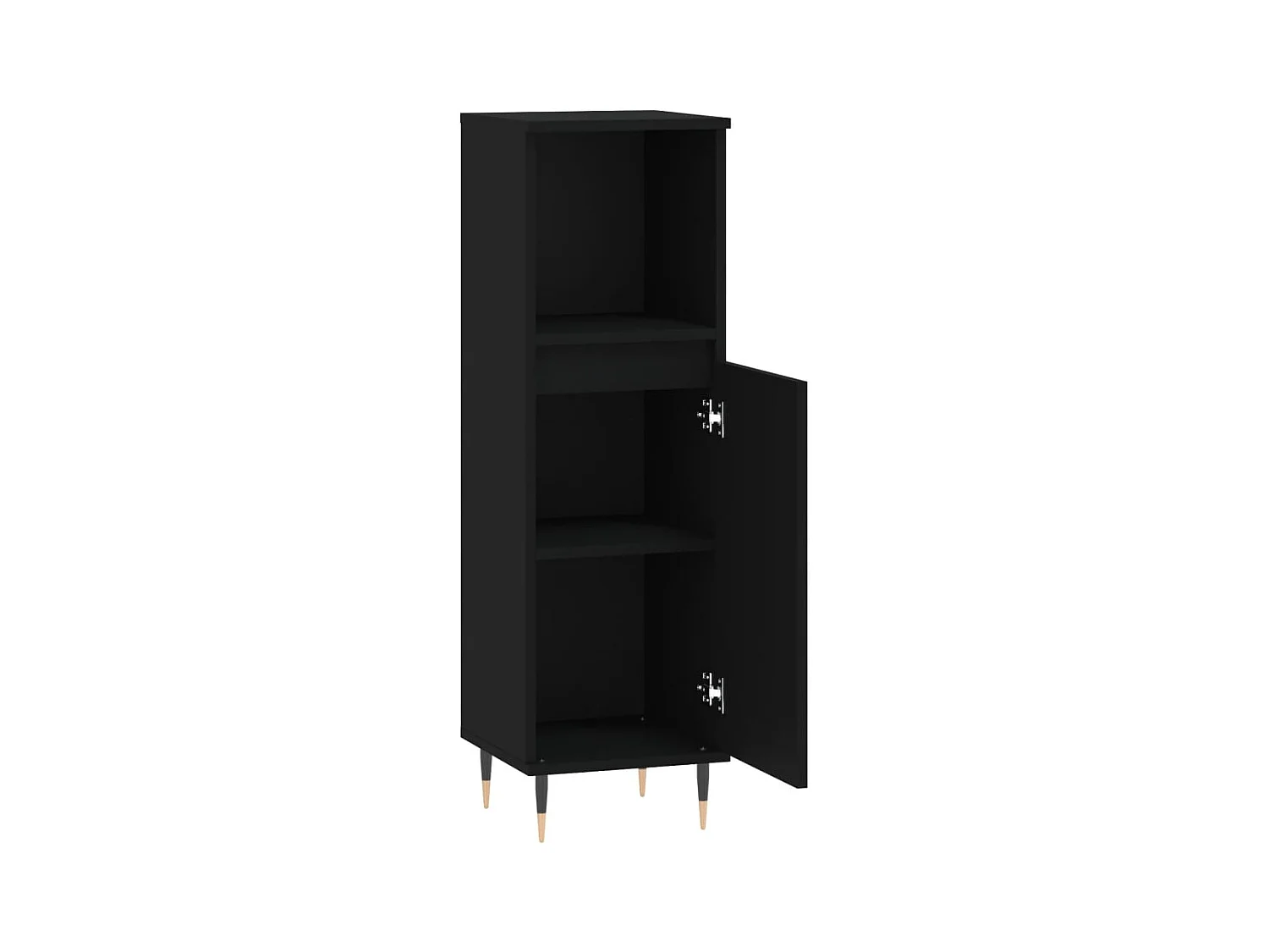 Armoire de salle de bain noir 30x30x100 cm bois d'ingénierie