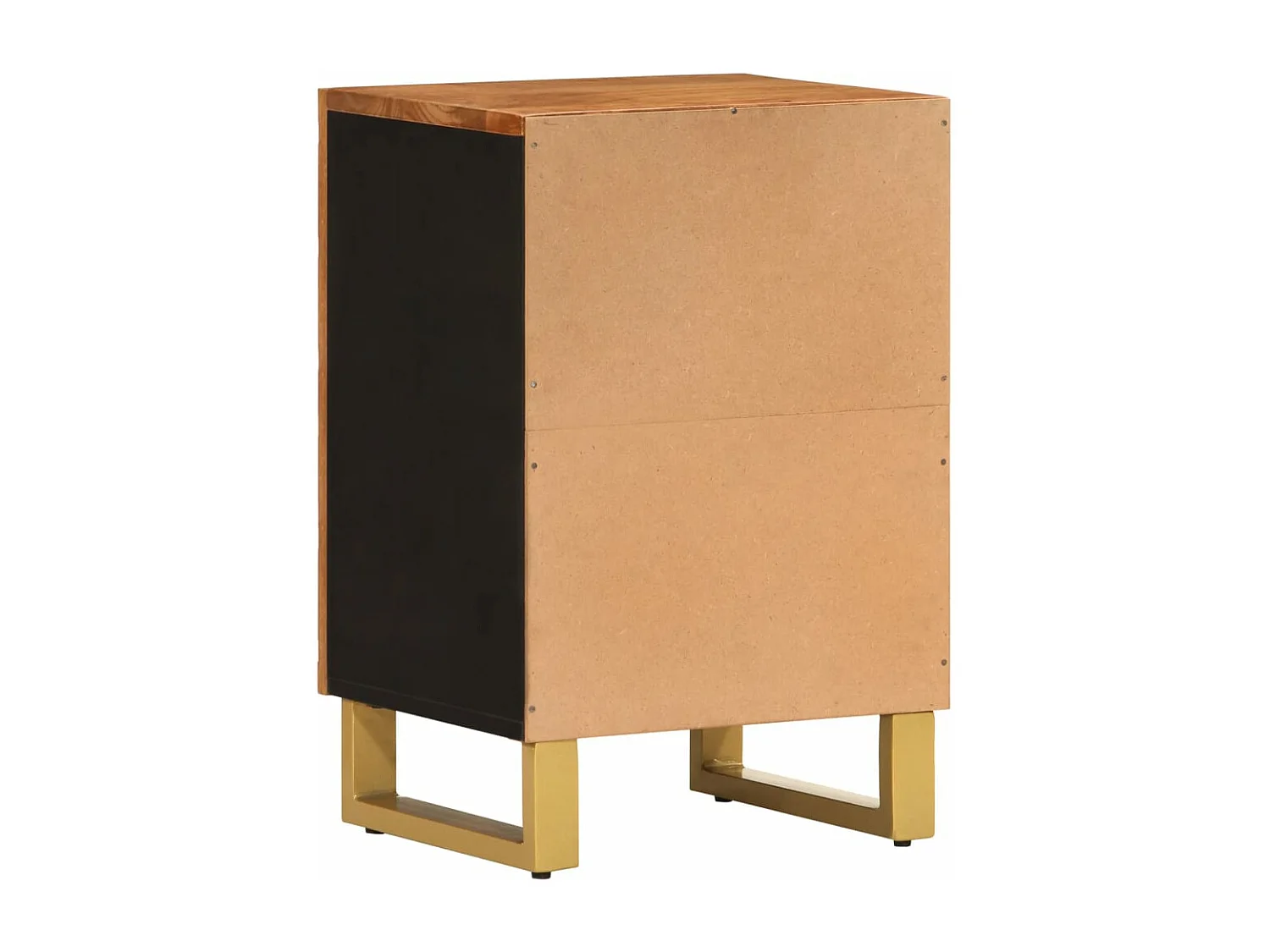 Badschrank Braun und Schwarz 38x33,5x58 cm Massivholz Mango