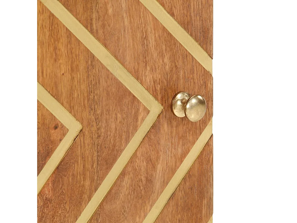 Badschrank Braun und Schwarz 38x33,5x58 cm Massivholz Mango