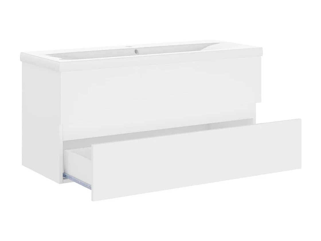 Mobile con Lavabo Integrato Bianco in Legno Multistrato