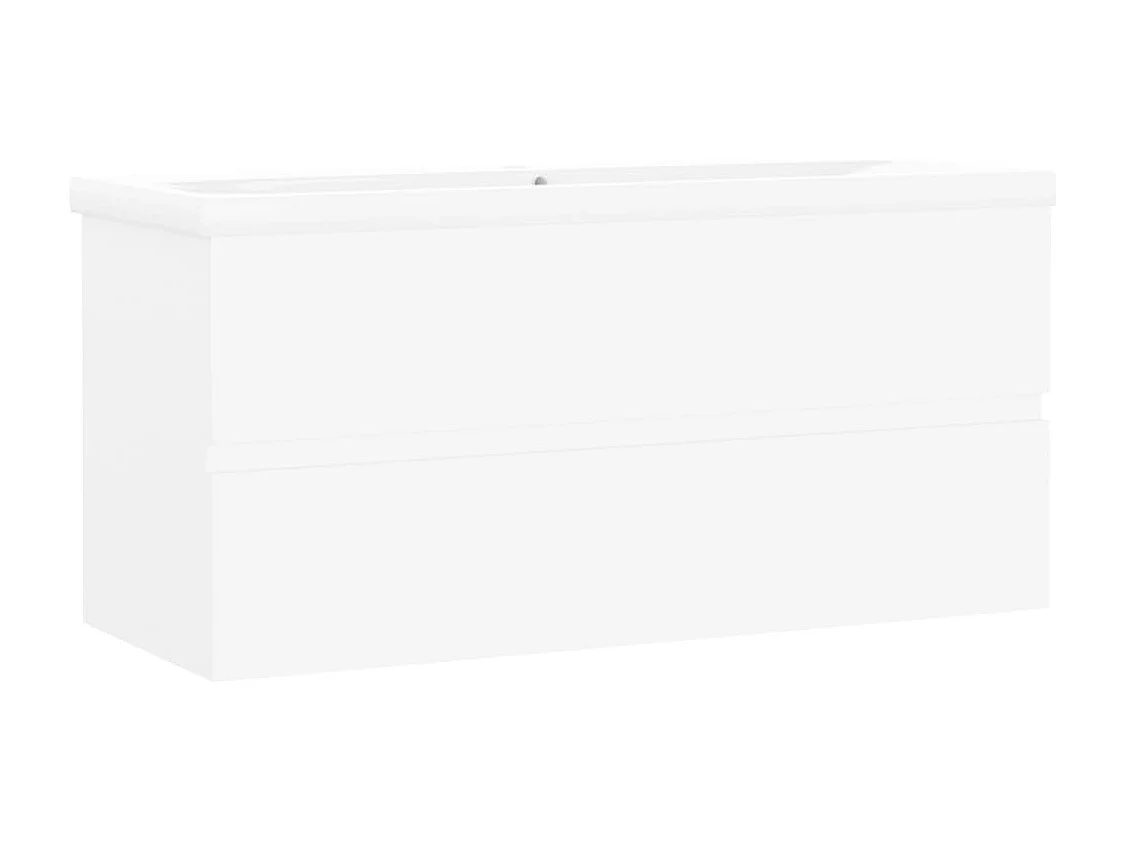 Mobile con Lavabo Integrato Bianco in Legno Multistrato