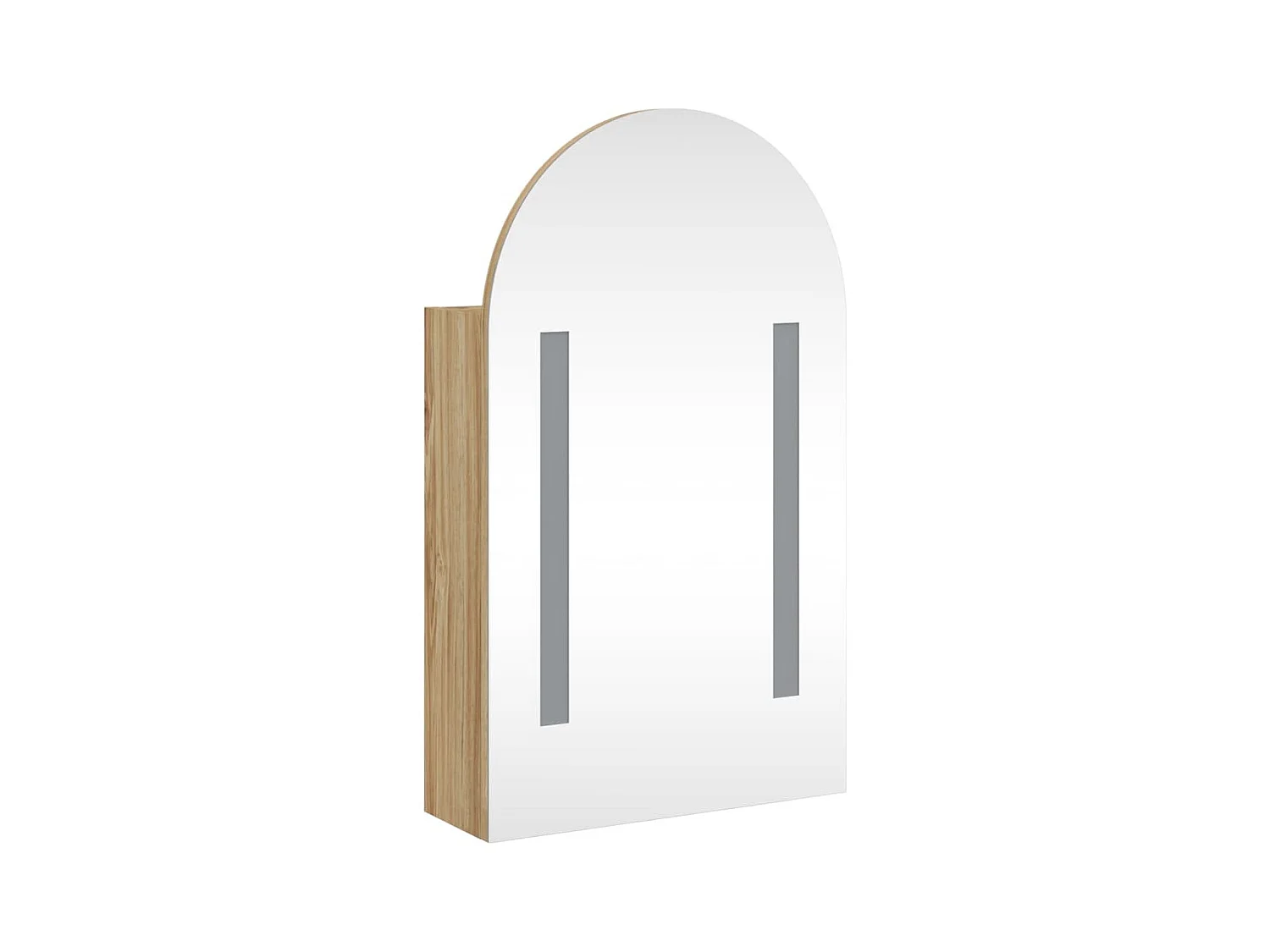 Armoire de bain à miroir avec LED arquée chêne 42x13x70 cm