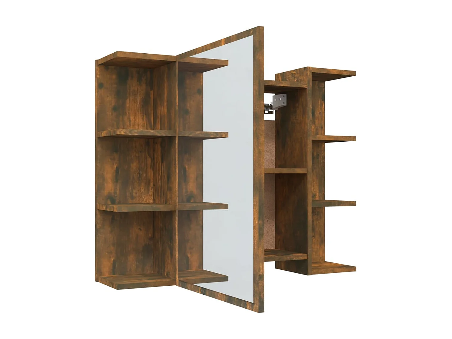 Mobile Bagno Specchio Rovere Fumo 80x20,5x64 Legno Multistrato