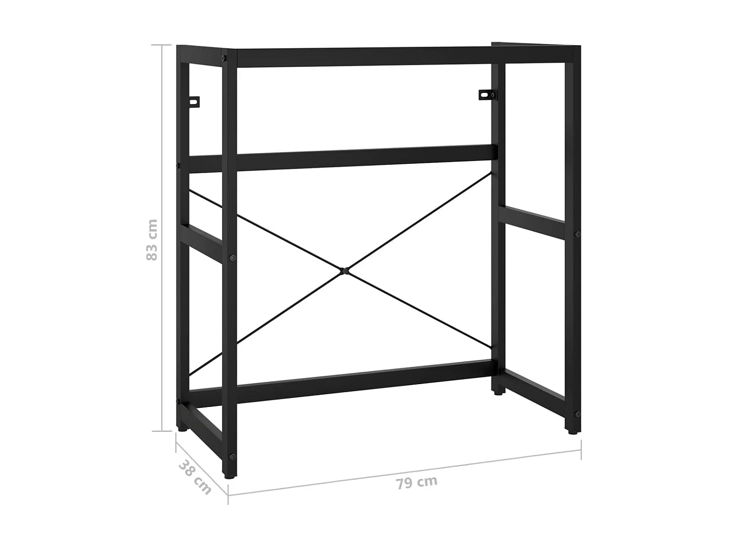 Wastafelframe 79x38x83 cm ijzer zwart