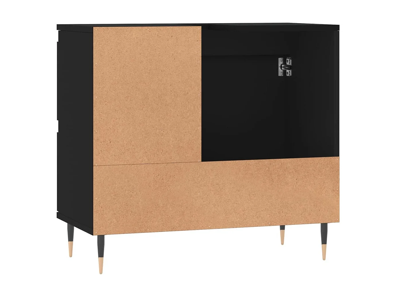 Armoire de salle de bain noir 65x33x60 cm bois d'ingénierie