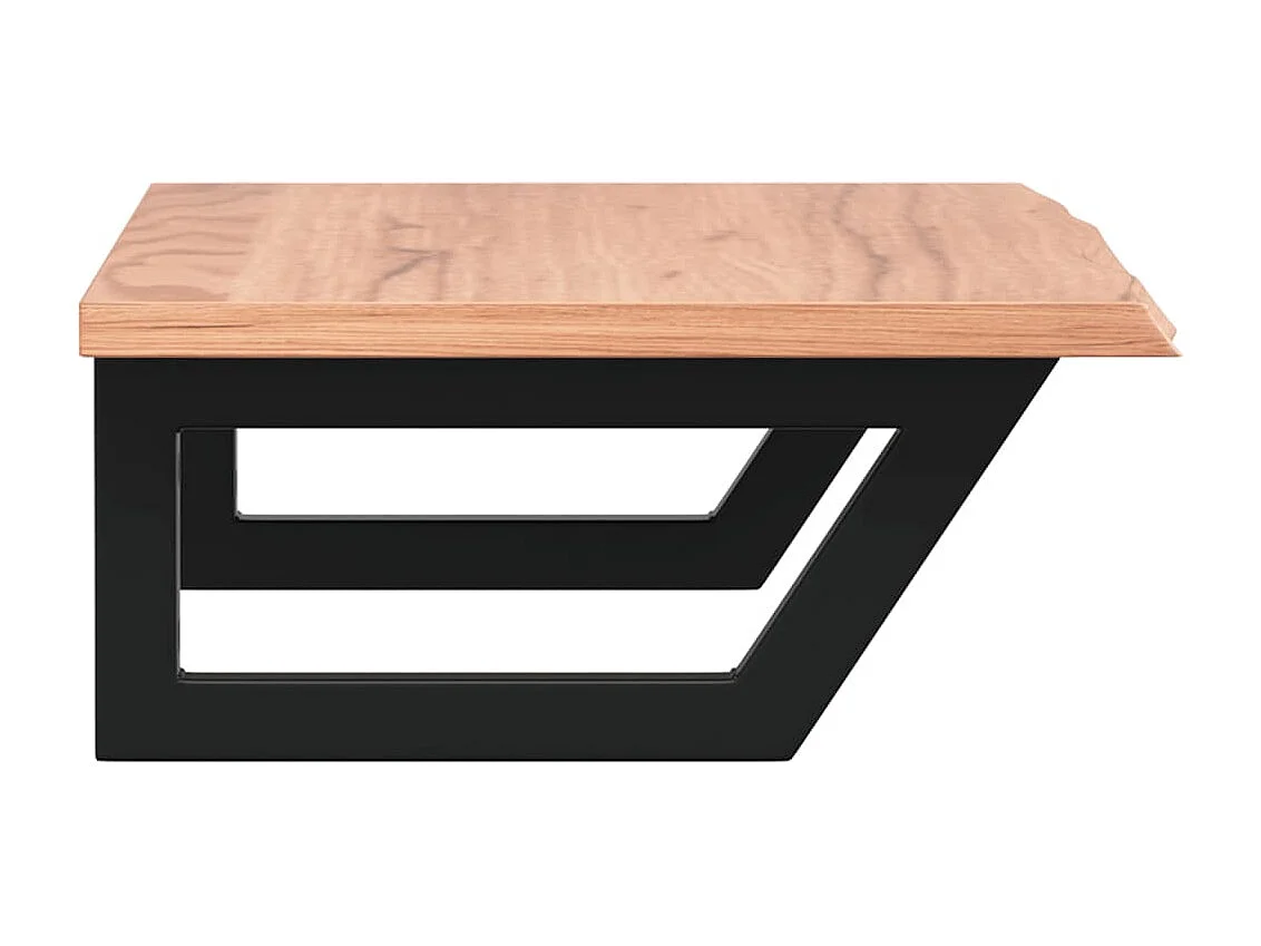 Étagère de vasque murale acier et bois de chêne massif