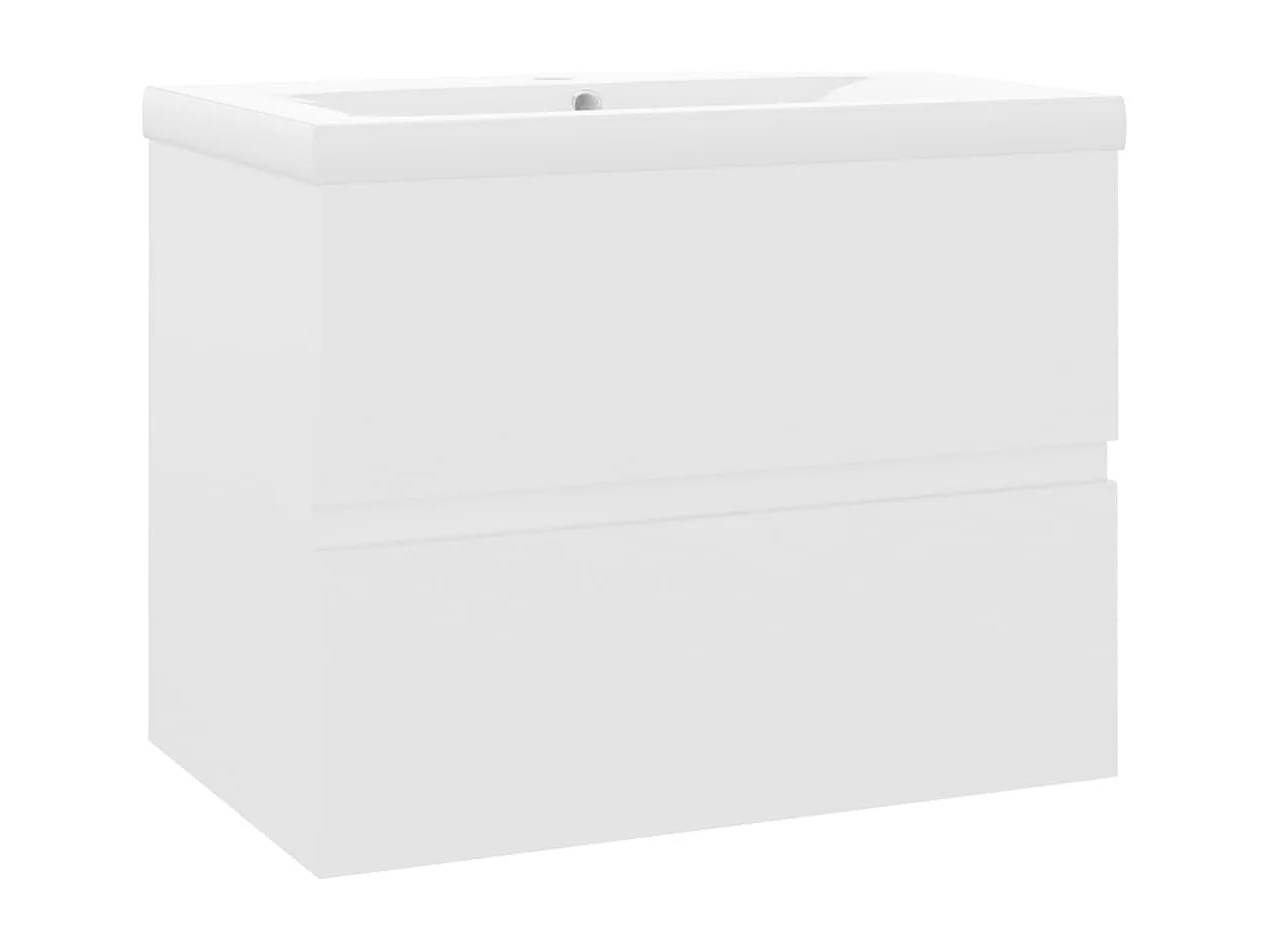 Armoire d'évier avec lavabo intégré Blanc Bois d'ingénierie