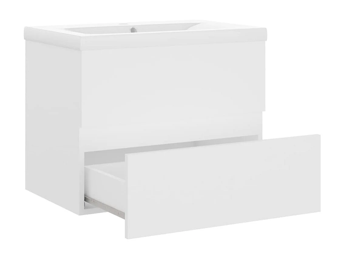 Armoire d'évier avec lavabo intégré Blanc Bois d'ingénierie