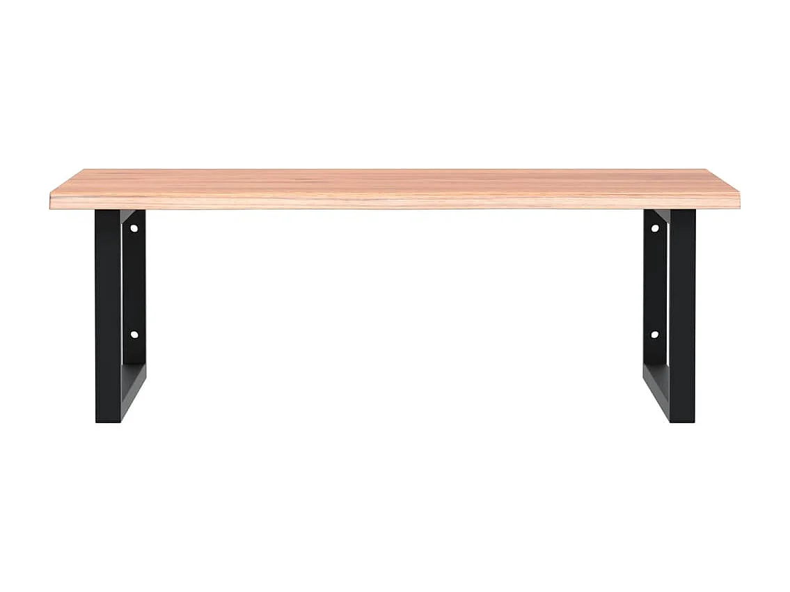 Waschtischplatte mit Halterung Stahl und Massivholz Eiche