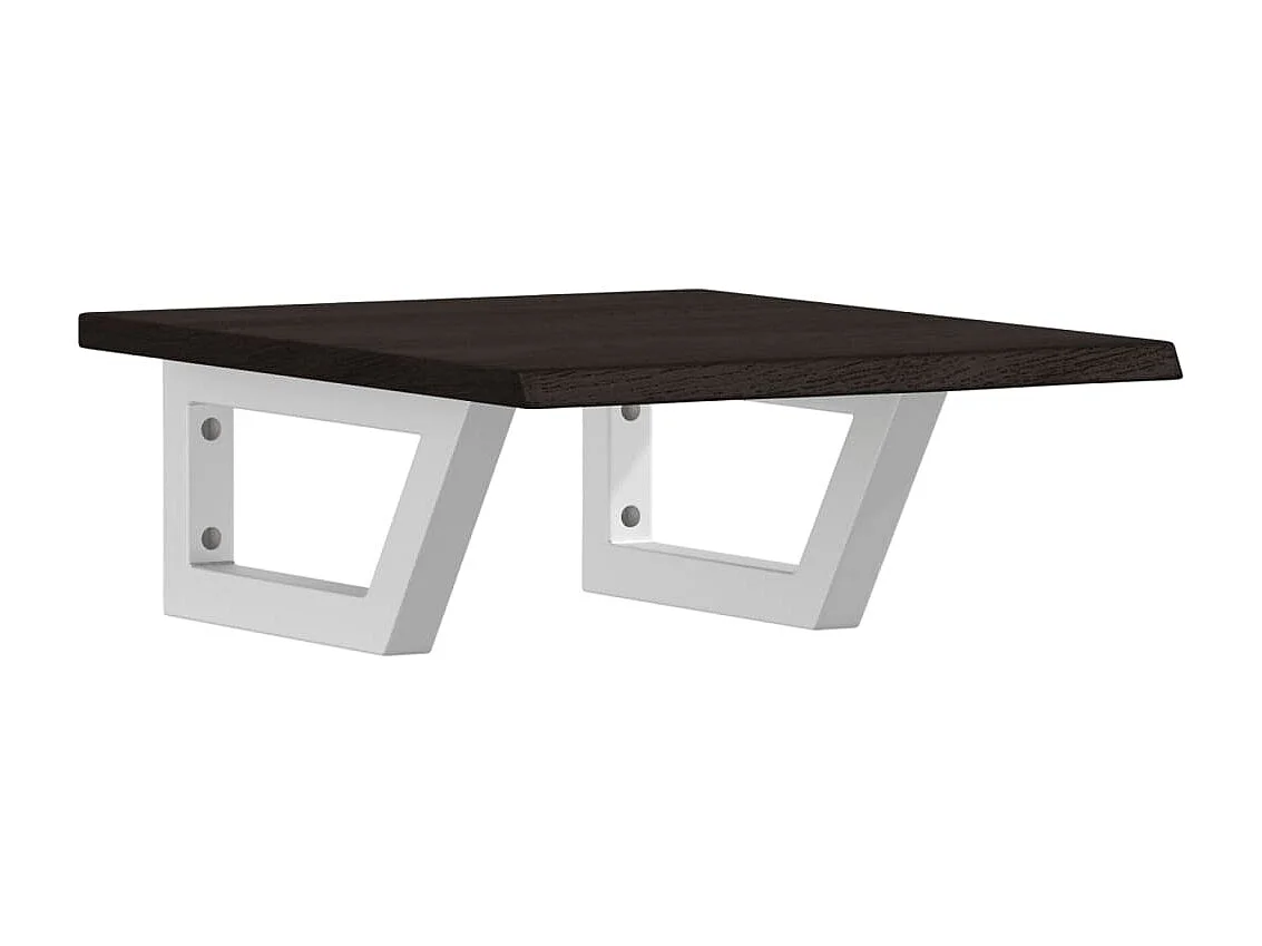 Étagère de vasque murale acier et bois de chêne massif