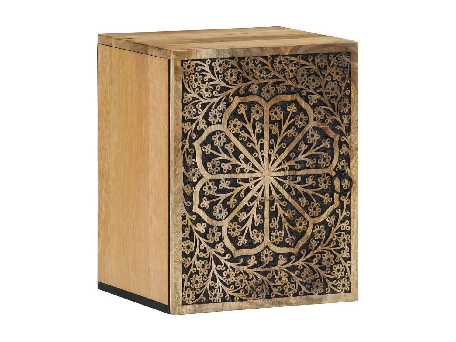 Armario de baño de pared madera maciza de mango 38x33x48 cm