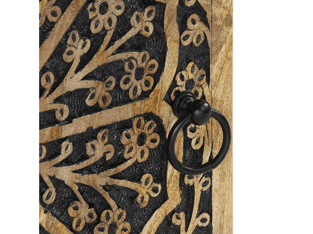 Armario de baño de pared madera maciza de mango 38x33x48 cm