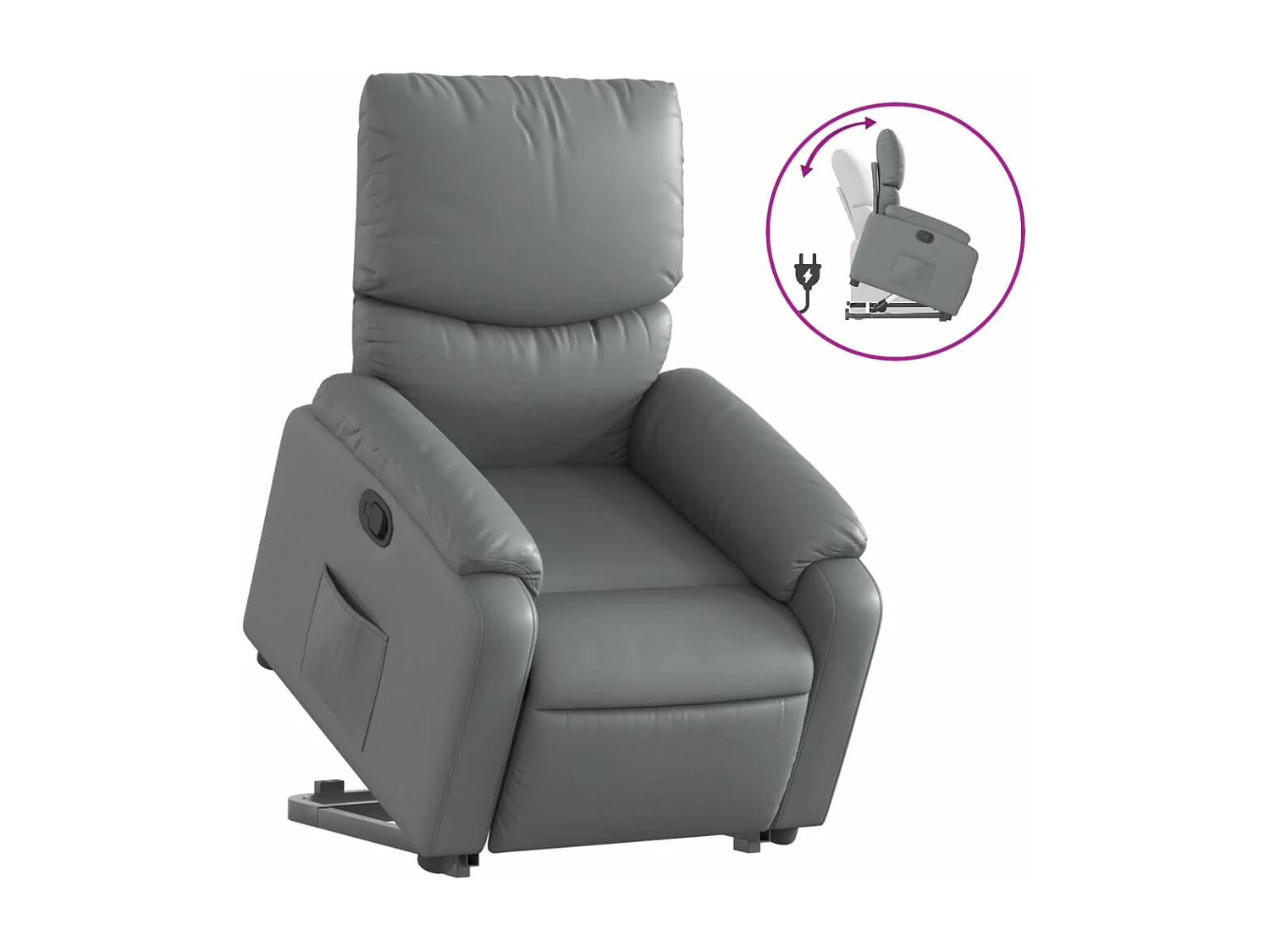 Fauteuil inclinable Gris Similicuir