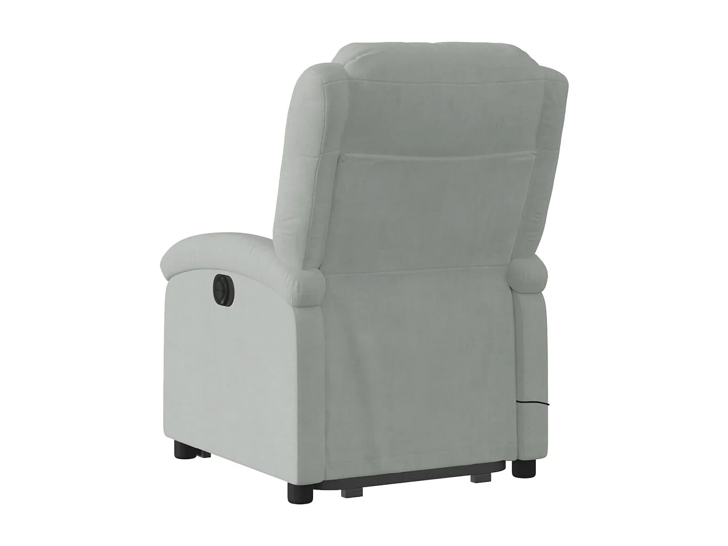 Sillón de masaje reclinable elevable terciopelo gris claro