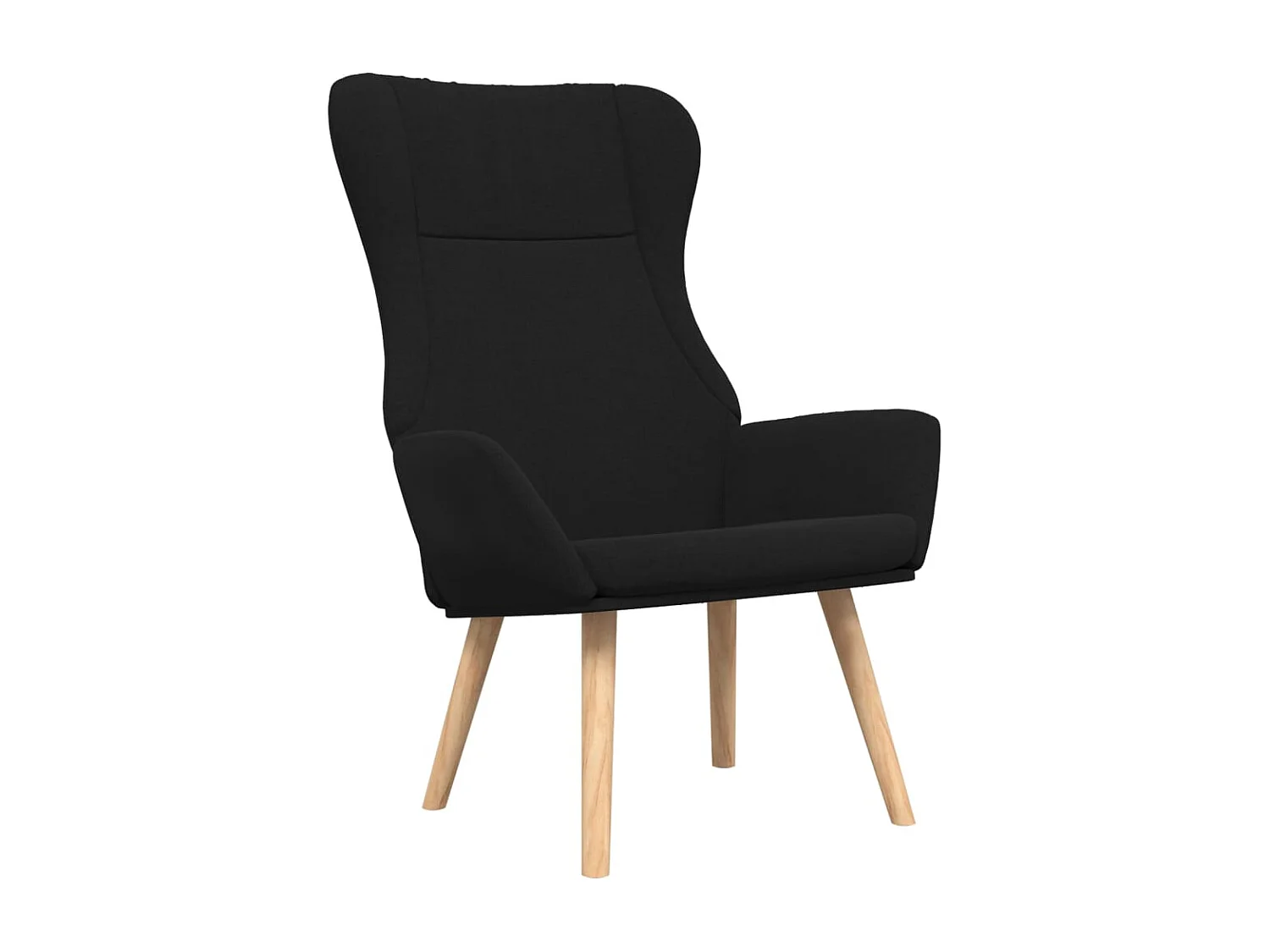 Relaxsessel mit Hocker Schwarz Stoff